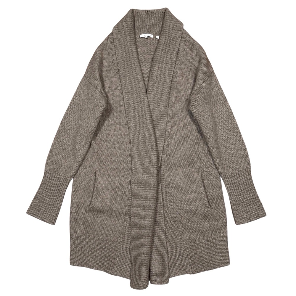 360‎ Cashmere Ribbed Pocketed Shawl Wool / Cashmere Blend Cardigan Women's Sz S